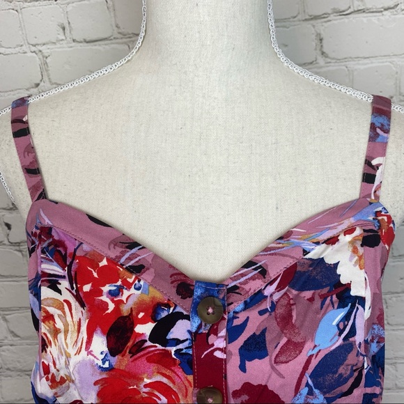 Torrid NWT Pink Floral Fit & Flare Tank 2x - Picture 3 of 7